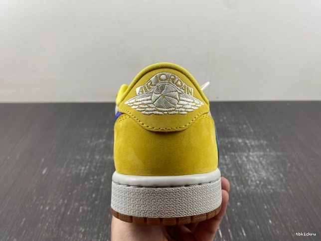 Rep TBkick DZ4137-700 Canary Low Air Jordan Scott x 1 OG Travis 0716